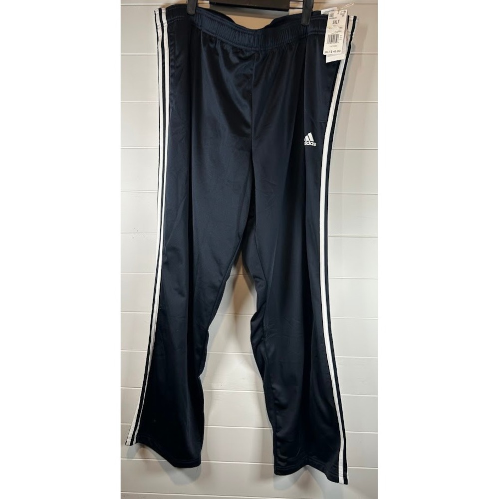 Adidas Mens Navy Blue 3-Stripe Track Pants Regular Fit 3XLT Straight Leg NEW